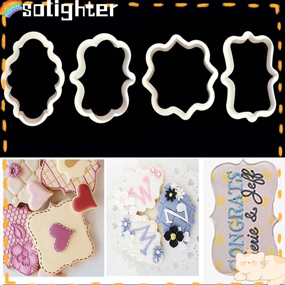 Solighter 4PCS/set Fondant Cetakan Kue Handmade DIY Pastry Dapur Baking Tools Cookie Cutter