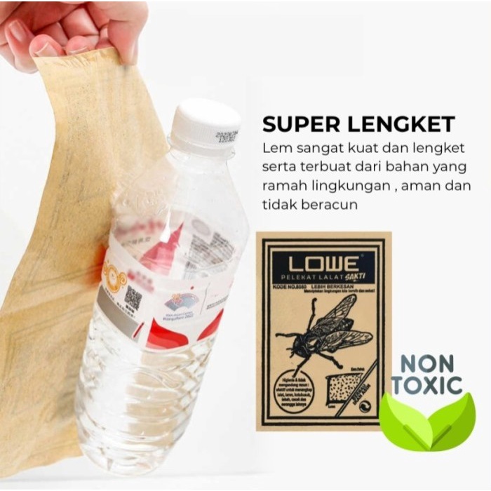 isi 10 Lem Papan kertas Lalat Kecoa Cicak Cap LOWE Sakti Glue Pad