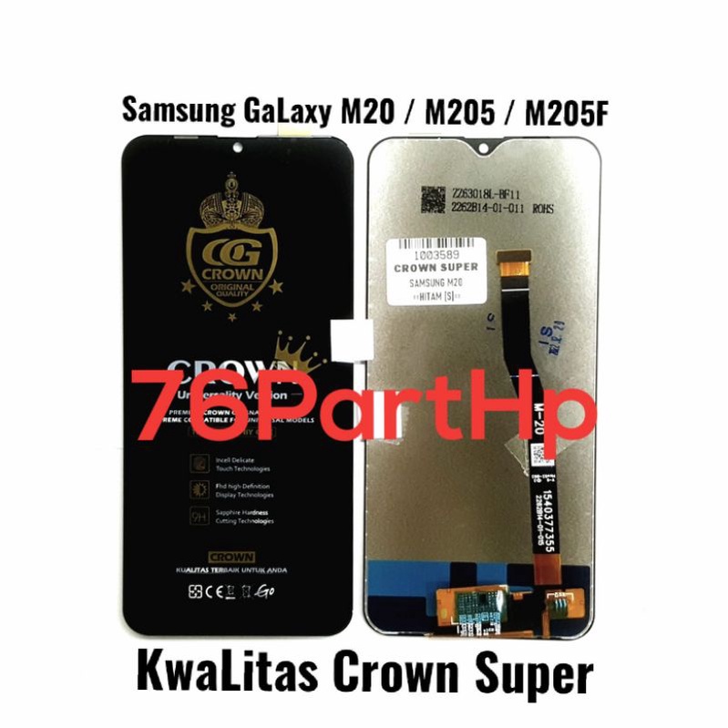 Lcd Touchscreen Kwalitas Crown super Samsung Galaxy M20 - M205 - M205F - Hitam