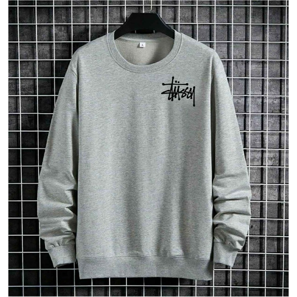 STUSY Sweater Crewneck Print DTF II STUSY Sweatshirt Basic II Sz M - XL Anak &amp; Dewasa ( Pria &amp; Wanita )