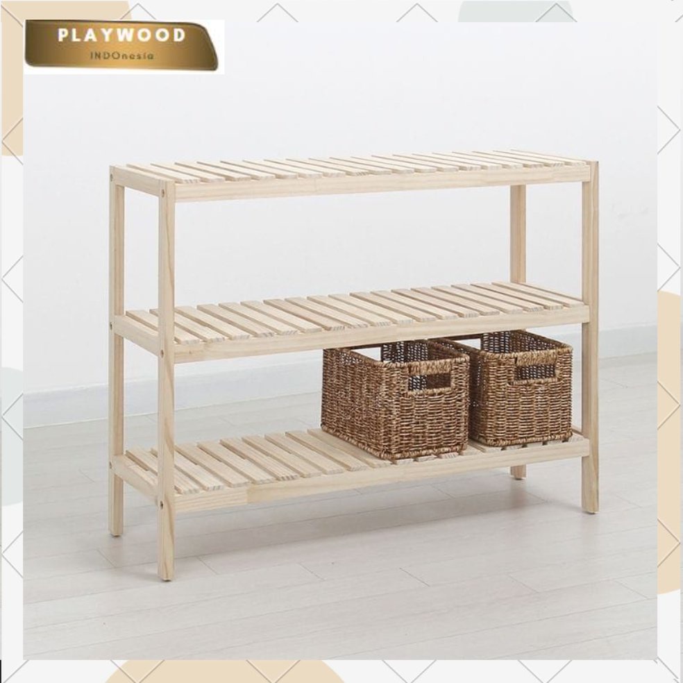 Rak Serbaguna 3 tingkat  rak ambalan 80 cm | Rak Rak Wooden Shelf Rak Kayu | Rak Rak Sepatu Rak kayu minimalis | rak susun rak TV