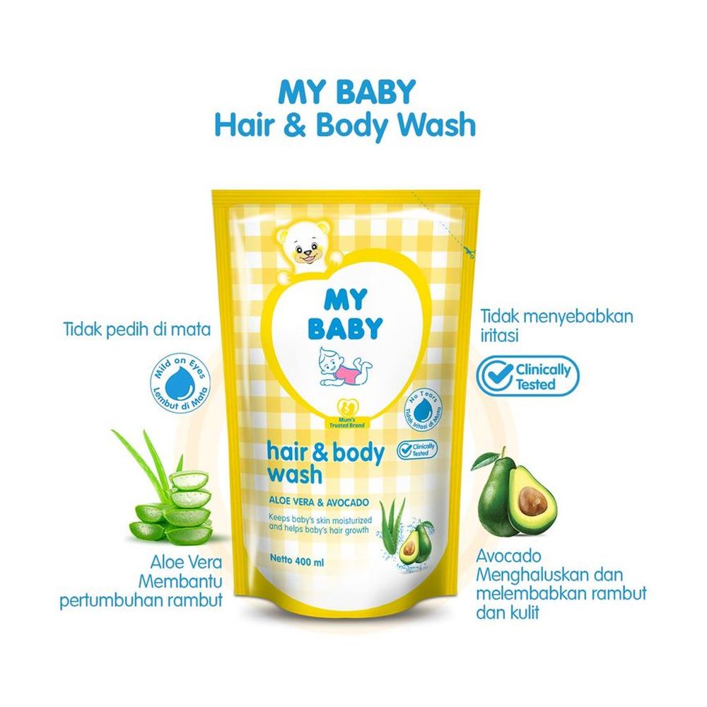 MY Baby HAIR&amp;BODY WASH ISI ULANG 400ML (Ed 11 023 sampe 2024)