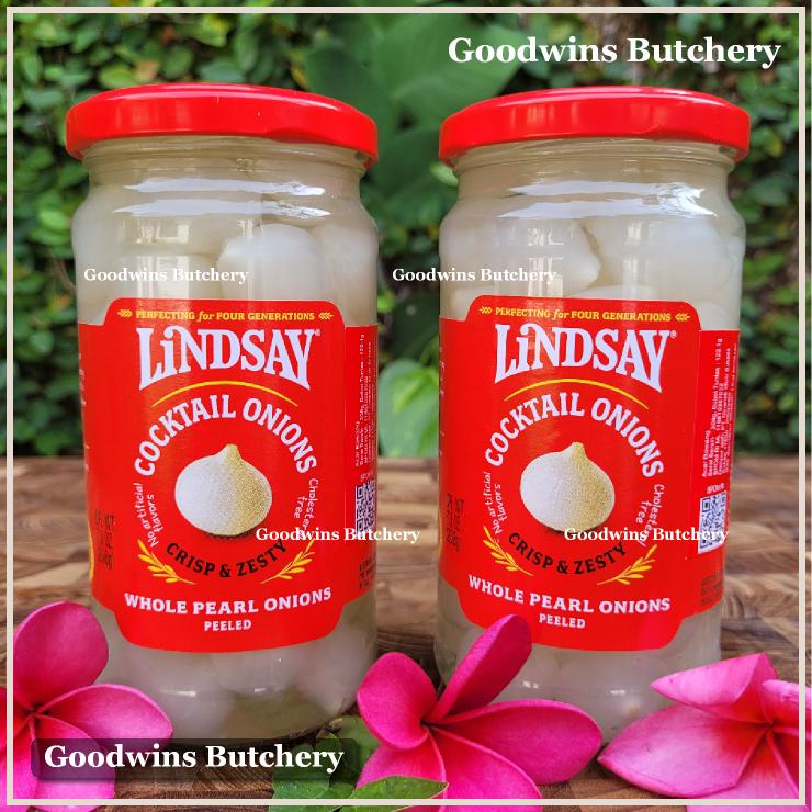 

Acar bawang ONION COCKTAIL PICKLES whole pearl peeled crisp & zesty LINDSAY USA 7.3oz 208g