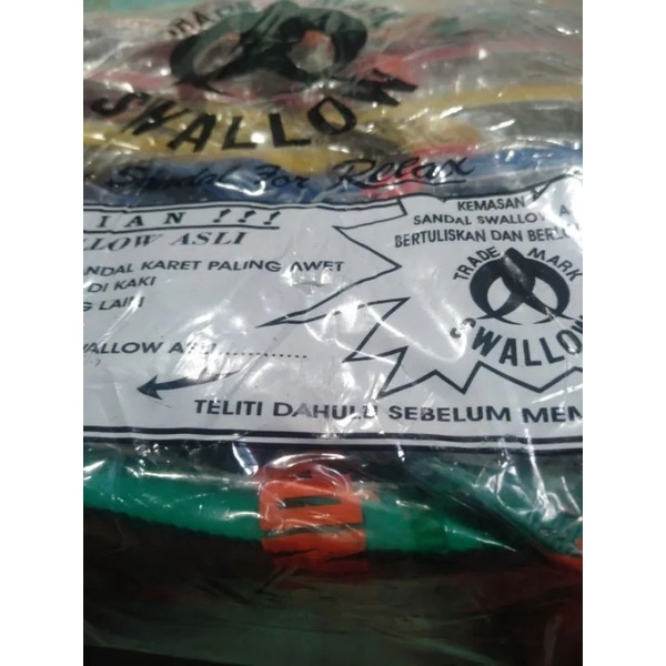 Swallow seri 6 pcs (1/2 Lusin) Sandal Jepit