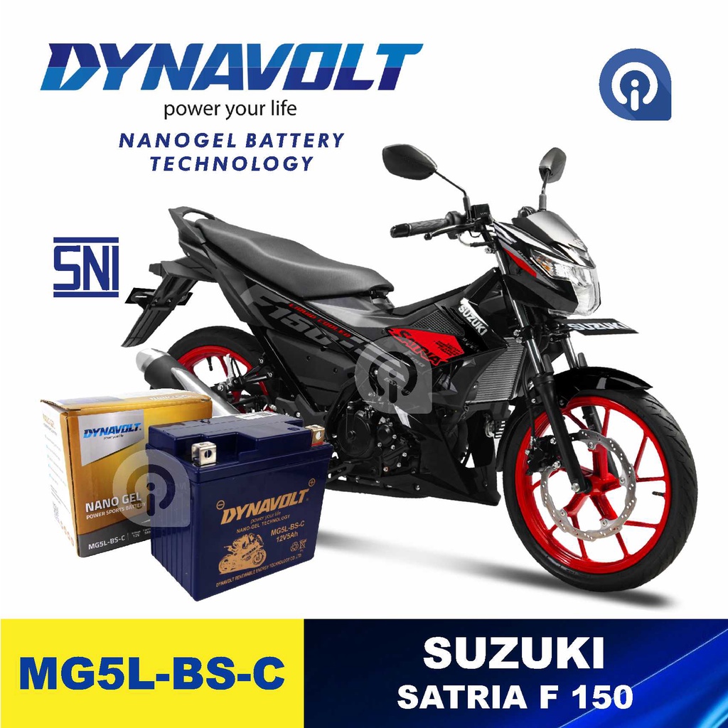 Jual Accu Aki Motor SUZUKI SATRIA F 150 ORIGINAL DYNAVOLT MG5L BS C