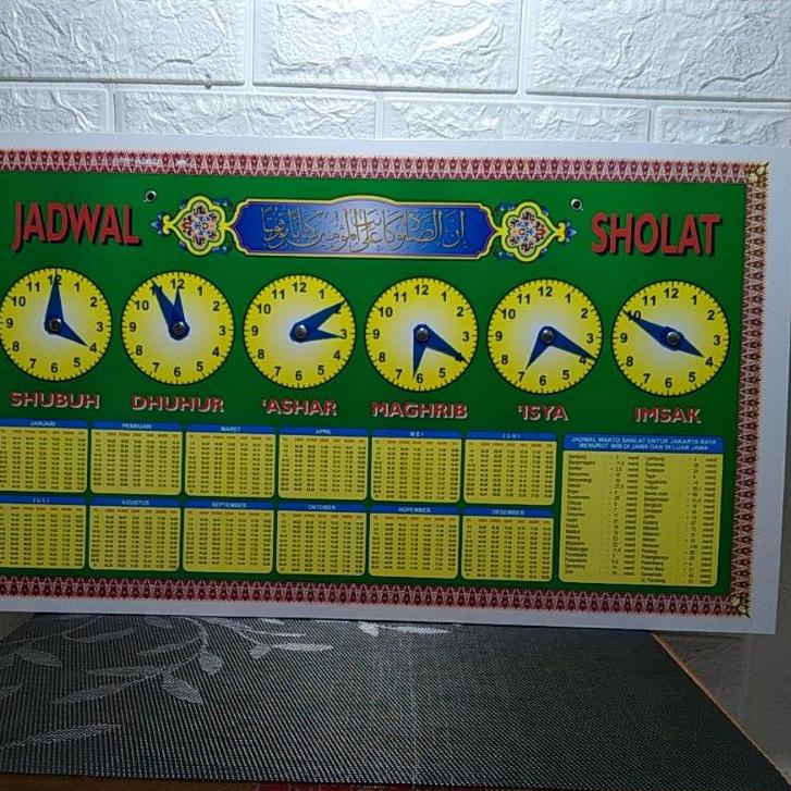 Banyak Peminat jadwal shalat /jadwal sholat manual sepanjang masa ukuran 60 X 36 cm seluruh Indonesi