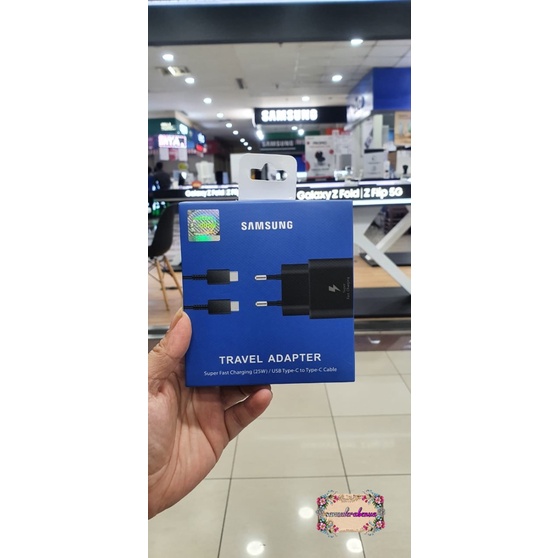 SUPER FAST CHARGING 25W CHARGER CASHAN TC SAMSUNG NOTE 20 S20 S21 S22 S22 ULTRA S22+ A32 A52 A72 A80 A90 A33 A53 A73 S20+ S21 ULTRA NOTE 10 10+ A70 A71 Z FLIP 3 Z FLIP 4 Z FOLD 3 Z FOLD 4 TYPE-C ORIGINAL PACK BIRU SB4721