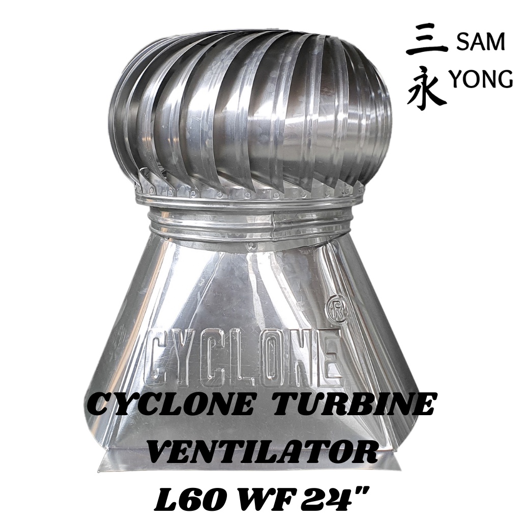 CyCLone Turbine Turbin Roof Atap Ventilator 24" Stainless Steel Ventilasi Udara Atap Pabrik Gudang R