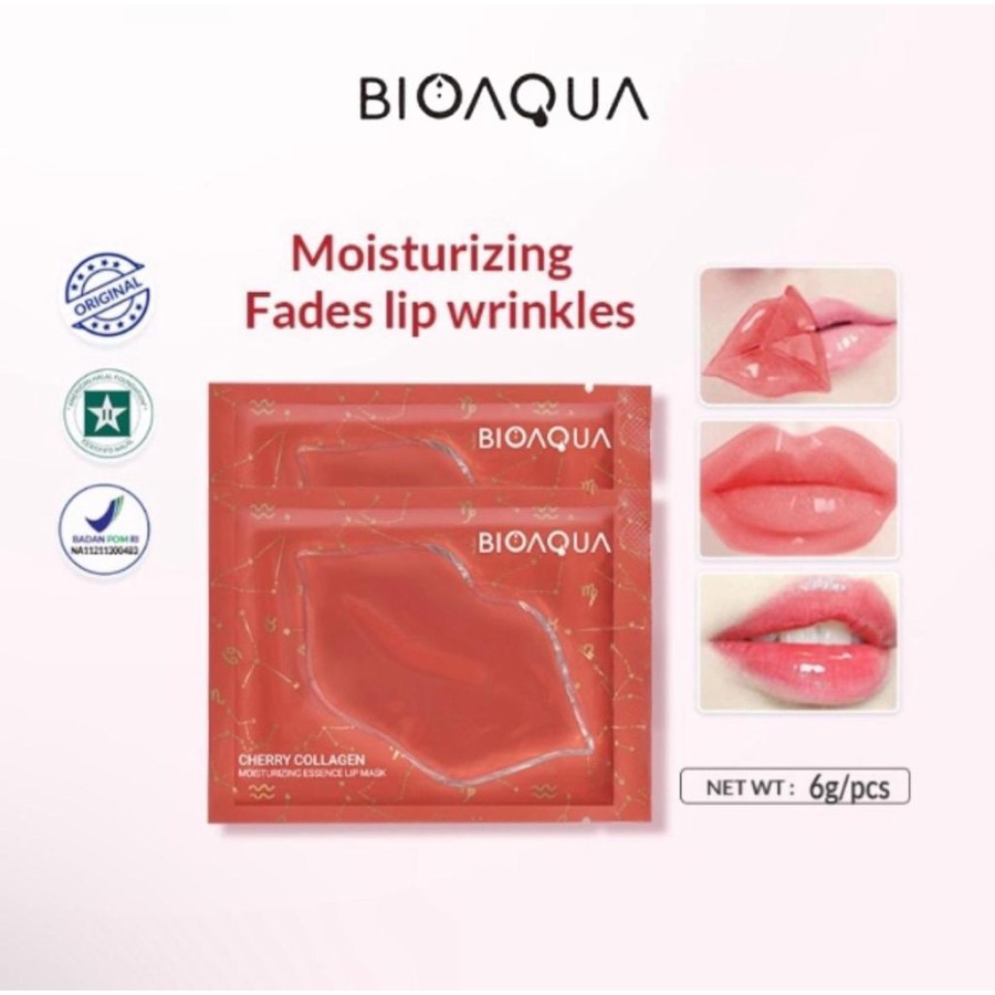 MASKER BIBIR BIOAQUA CHEERY COLLAGEN SASET