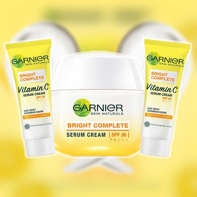 Citra Cosmetic - GARNIER Bright Complete Vitamin C Serum Day Cream SPF 36/PA+++ 20ml & 50 ml - Krim 
