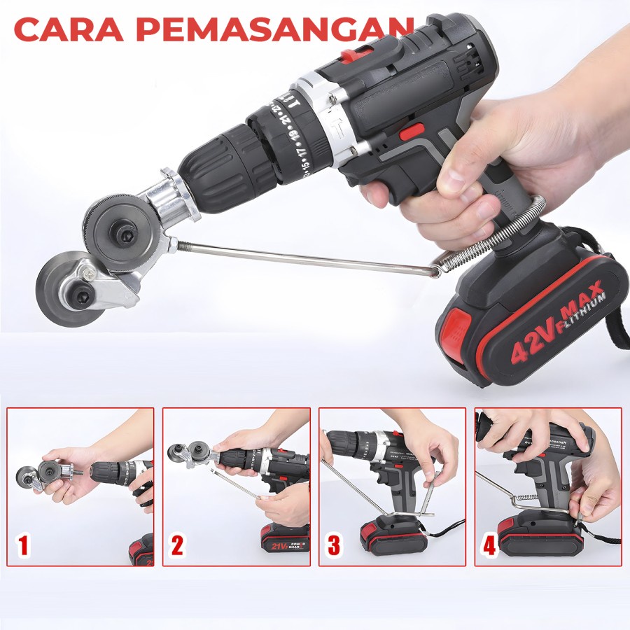 Electric Drill Refitting Plate Shears Ekstensi Bor Pemotong Seng