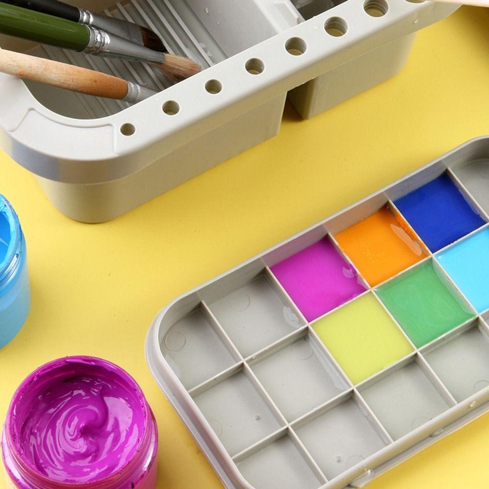 Preva Paint Brush Cleaner Portable Acrylic Gouache Painting Palette Kotak Penyimpanan Artis Dengan Palet Cat