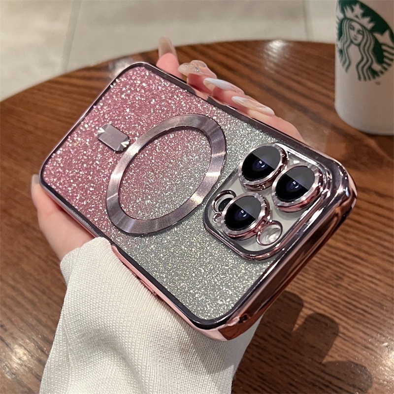 Luxury case iphone camera protector  case iphone 14 pro max 13 12 11 promax Magnetism casing iphone 14 plus Lensa Kamera  Premium soft shell