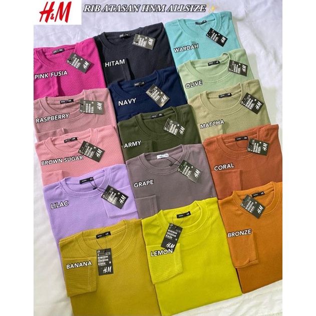 Kaos Lengan Panjang Rib Premium Gap/HM