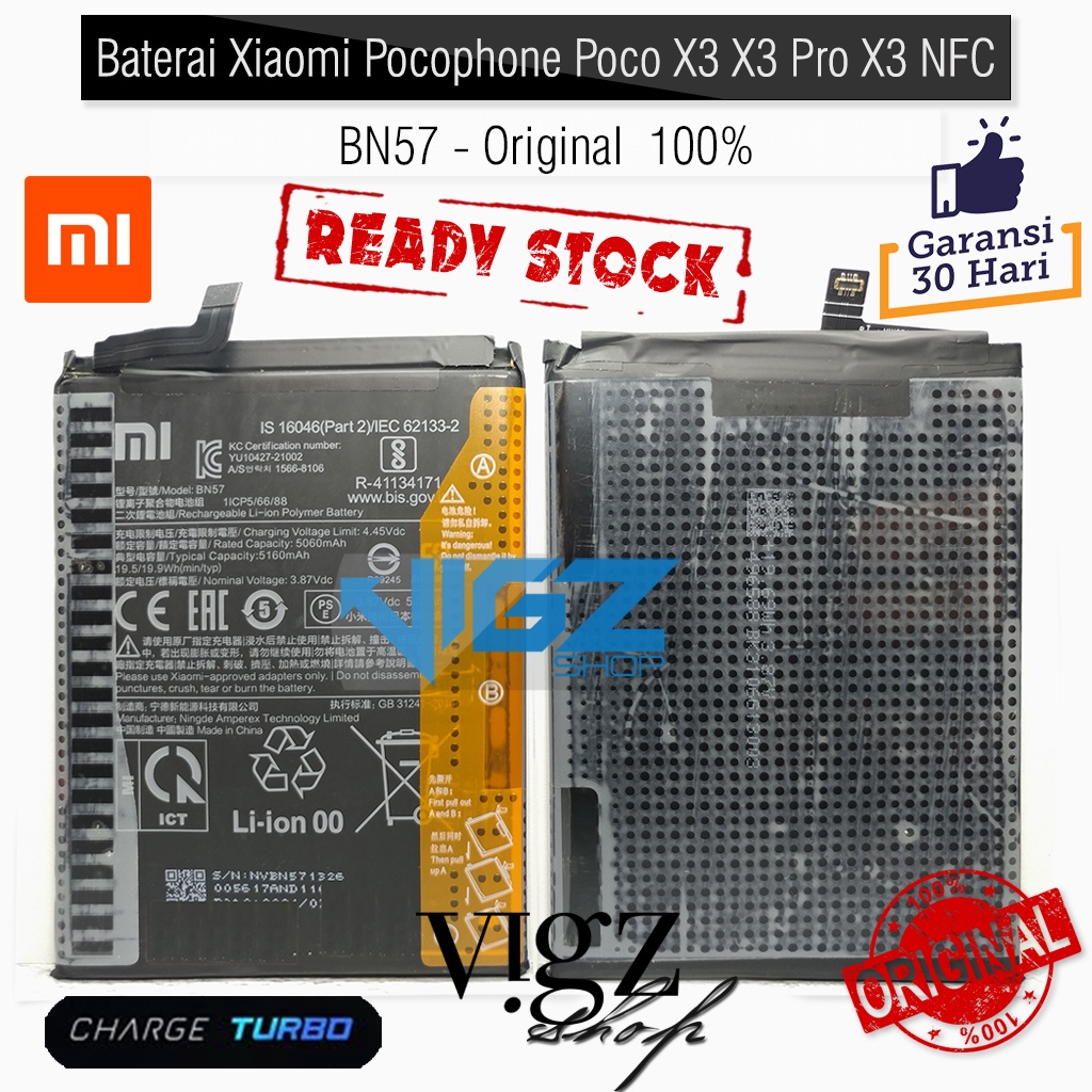 Baterai Xiaomi Pocophone Poco X3 X3 Pro X3 NFC BN57 Original 100%