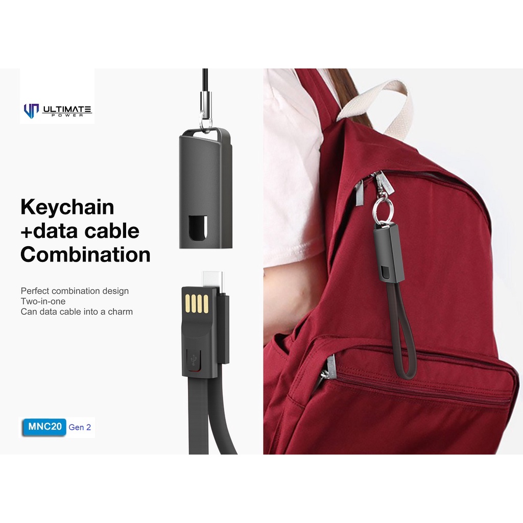 Ultimate Power Kabel Data and Charging Cable Keychain Series Type C 20CM