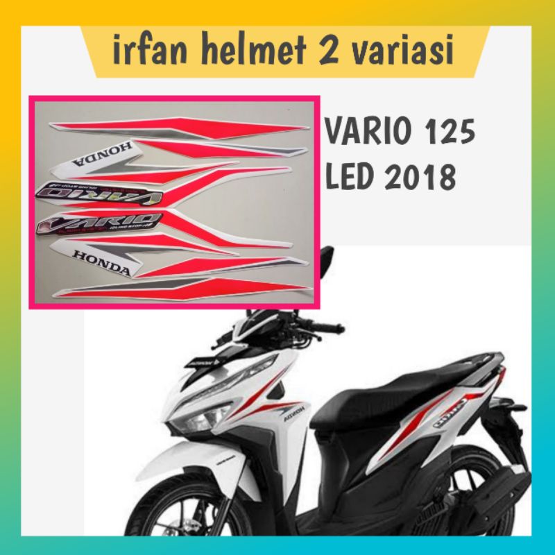 STIKER STRIPING MOTOR VARIO LED 125 TAHUN 2018 PUTIH LIS MERAH STIKER MOTOR  STANDAR STIKER MOTOR TE