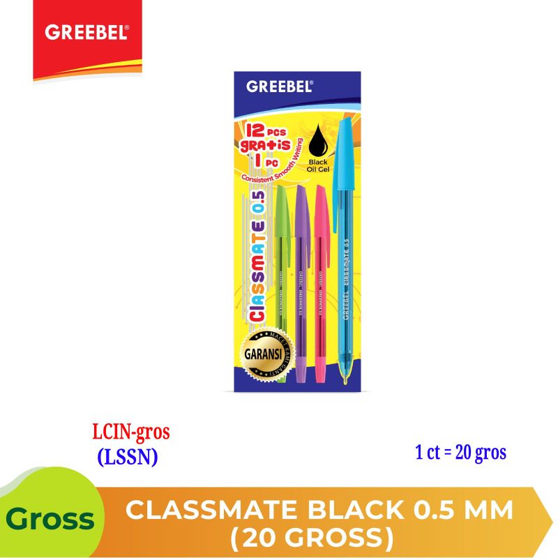 

1LUSIN Pulpen Grebel Cover Warna Warni Popline size 0.5mm