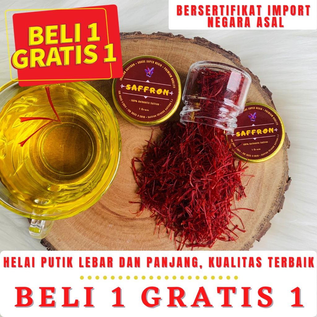 SAFRON PROMO [BELI 1 GRATIS 1] (FINEST QUALITY A++) SAFFRON SUPER NEGIN SAFRON ORIGINAL IRAN