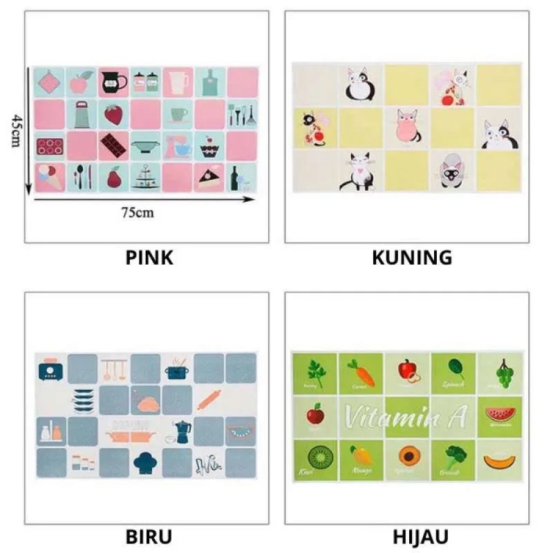 Stiker Dinding Dapur Anti Minyak Anti Panas Kitchen Wall Sticker Stiker Dapur Meja Karpet Cover Penutup Meja Wallpaper