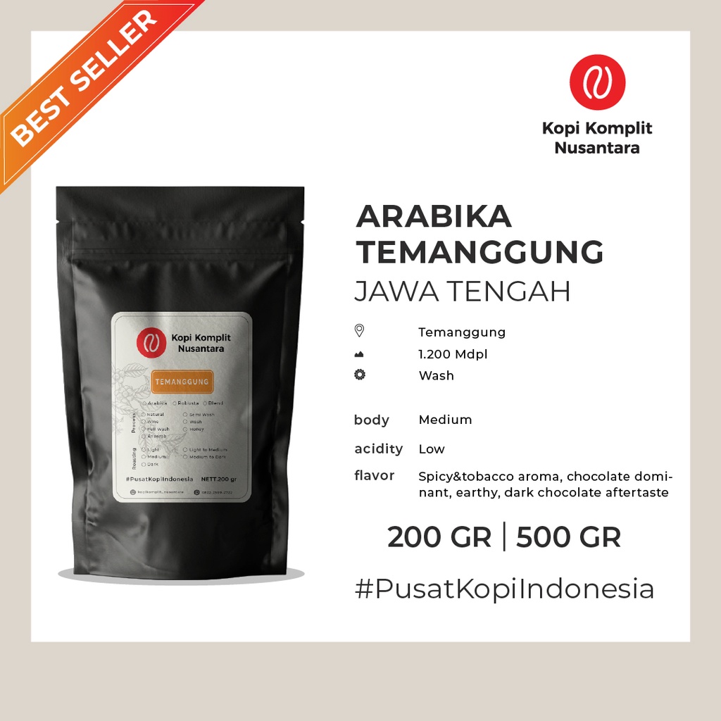 

Arabika Temanggung Medium Roasting - Kopi Biji dan Bubuk
