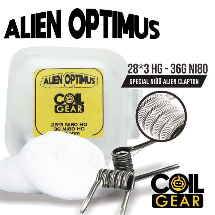 COIL GEAR ALIEN OPTIMUS NI 80 ALIEN FUSED CLAPTON SINGLE 28Gx3+36G HARGA 1 PASANG ISI 2PCS
