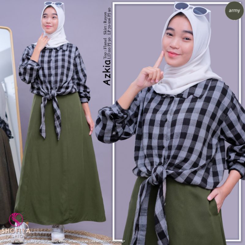 azkia set bermotif original by shofiya fashion