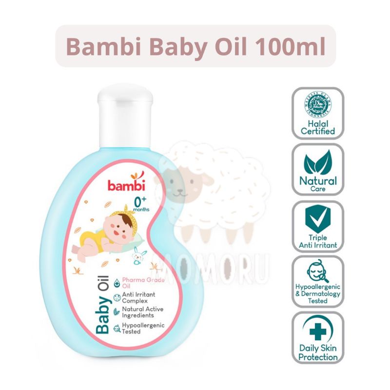 Bambi Baby Oil 100ml Minyak Pijat Bayi Kulit Normal Sensitif