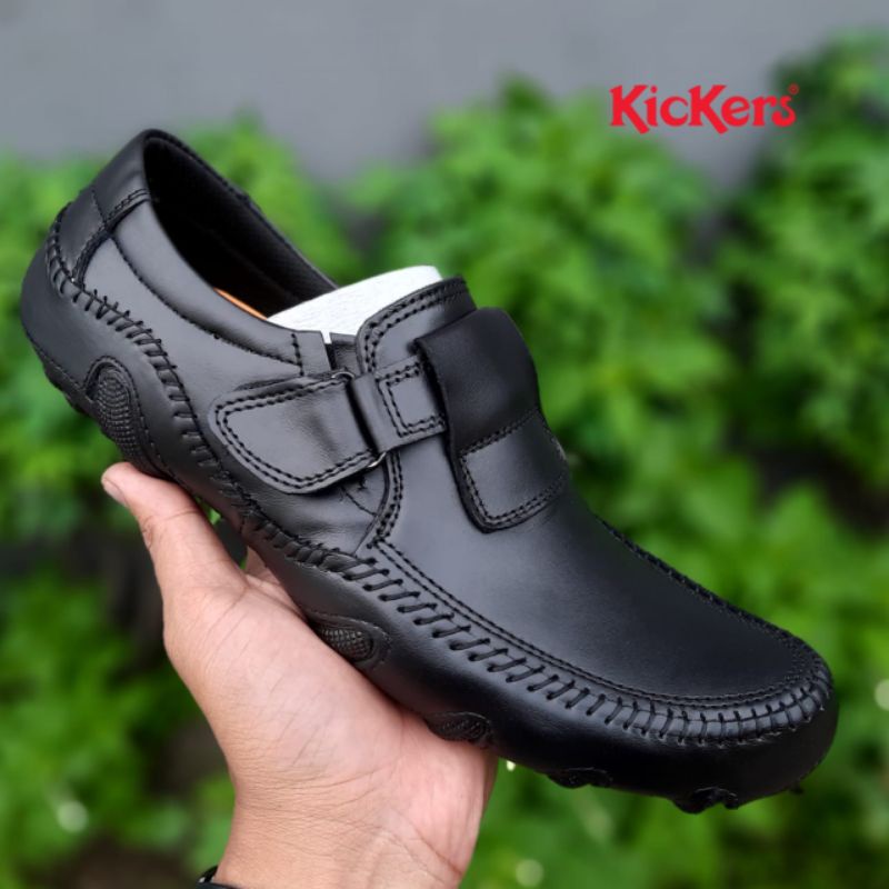 Sepatu kantor Dinas sepatu kickers kulit asli kerja pantopel pria slip on Dewasa sepatu casual
