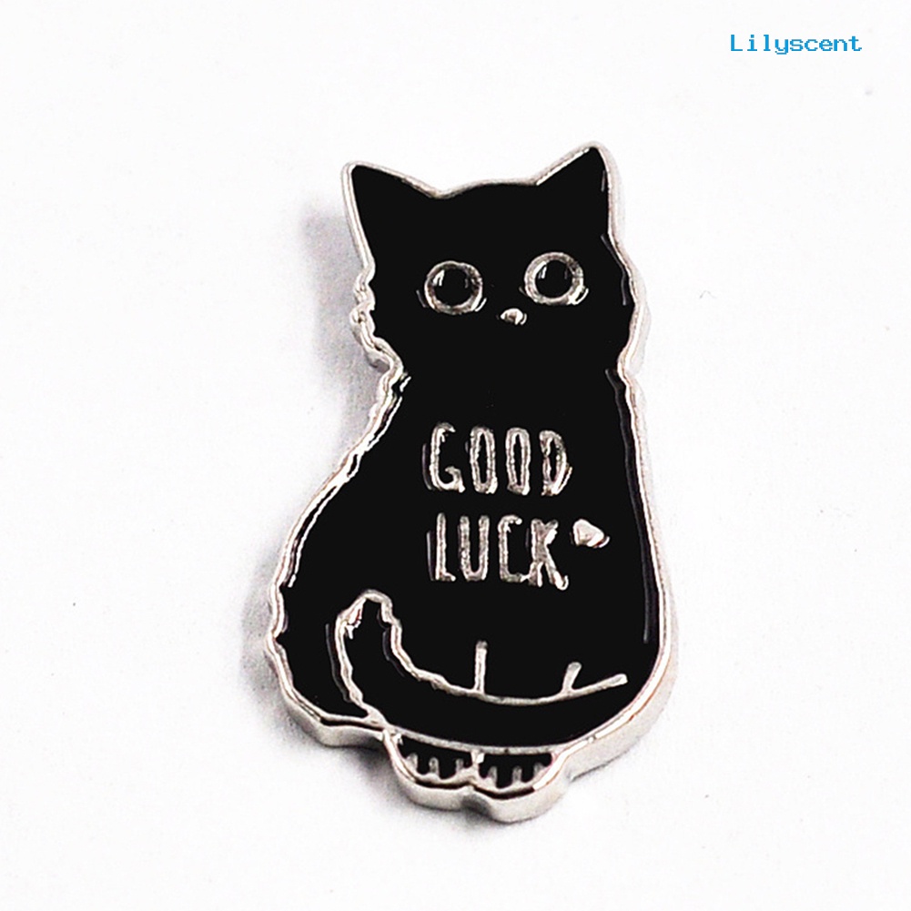 [LS] Good Luck Kartun Kucing Bentuk Bros Pin Kemeja Jaket Kerah Breastpin