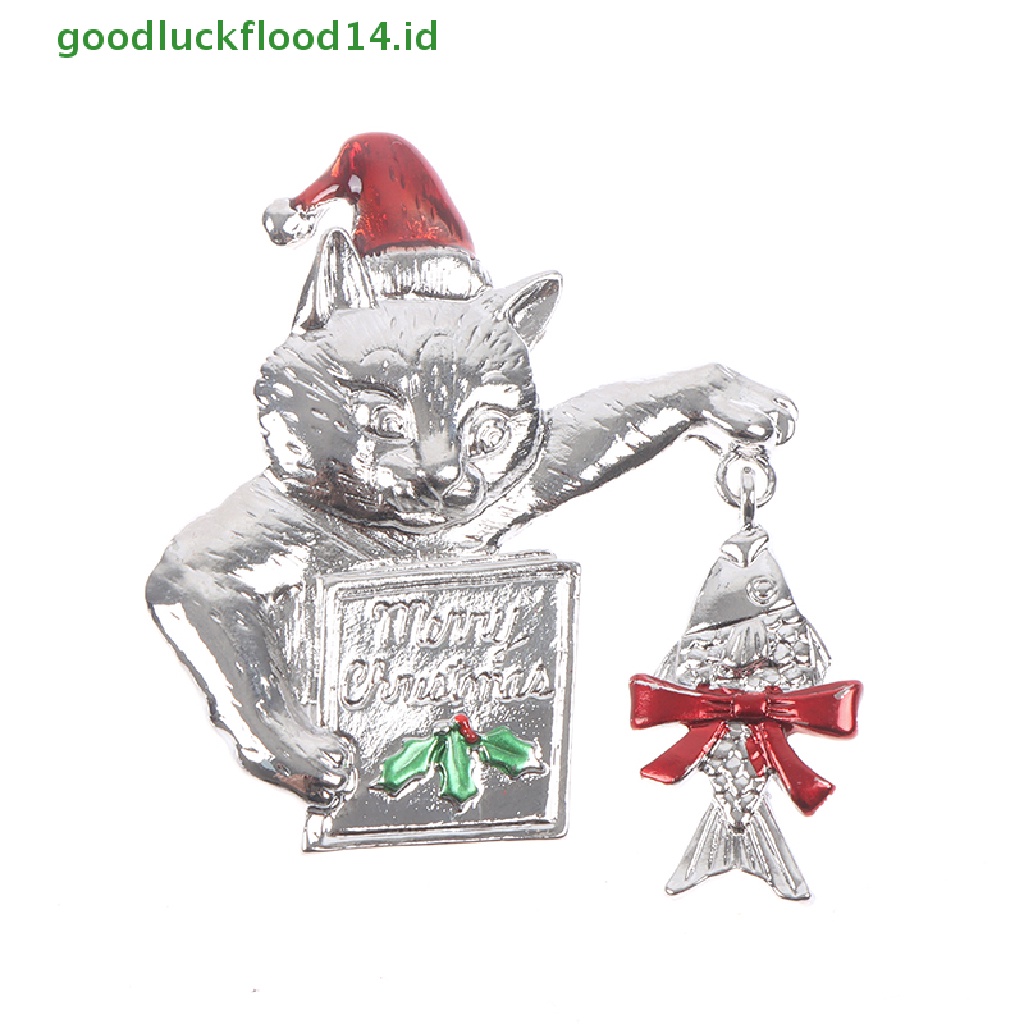 [GOOGFOUR] 1pc Pohon Natal Kucing Bros Wanita Dan Gadis Perhiasan Hadiah Brooch Pin Gift [TOP]