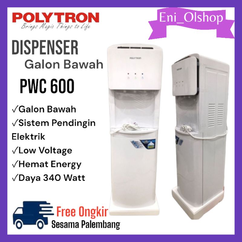 DISPENSER GALON BAWAH POLYTRON PWC600, PWC 600 PUTIH