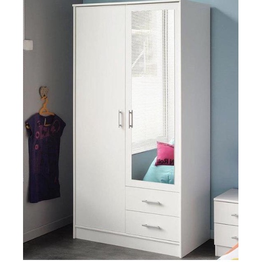 Lemari kayu solid 2 pintu