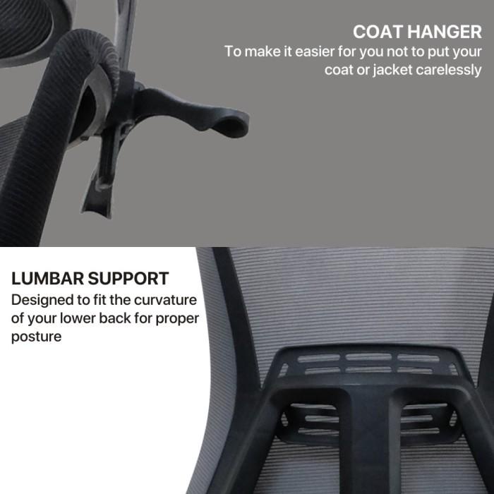 Fantech OCA258 / OC-A258 Kursi Kantor Office Chair - OCA-258, Hitam