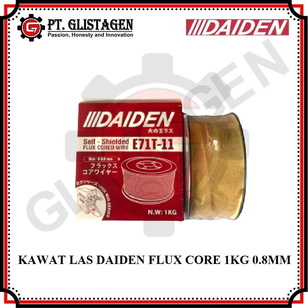 KAWAT LAS CO FLUX CORE E71T-11 DAIDEN 0.8MM 1KG WIRE CO2 TANPA GAS