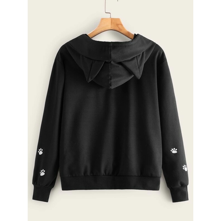 Hoodie Cat Bear Daily Walk Korean Style | Dhea Fashion