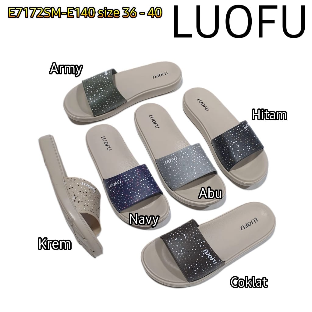 LUOFU ORIGINAL sandal karet empuk murah wanita selop sendal cewek import E7172SM-E140