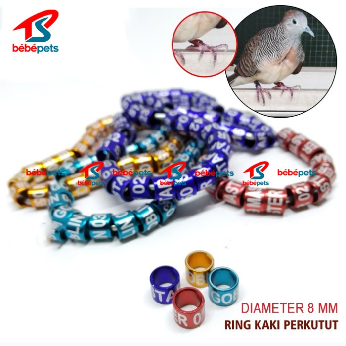 RING PENANDA KAKI BURUNG PERKUTUT CINCIN GELANG BURUNG FOOT BIRD RING