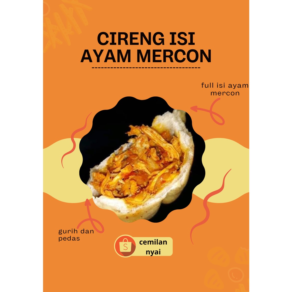 

cireng isi full ayam mercon isi 10 pcs