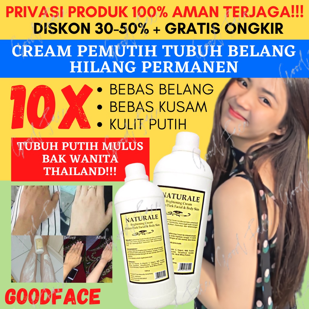 BLEACHING BADAN NATURALE CREAM 1000GR PEMUTIH BADAN PERMANEN PEMUTIH KULIT PERAWATAN BADAN