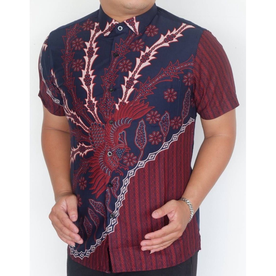 Baju Batik Pria Slimfit Kemeja Lengan Pendek Slim Fit LBS 1958
