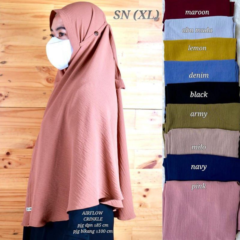 Ori SN hijab/bergo kringkel tali/jilbab kringkel XL