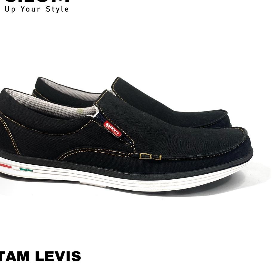 ZAF432 Sepatu casual pria sepatu slip on bahan levis sepatu pria wanita size 38-43 ||