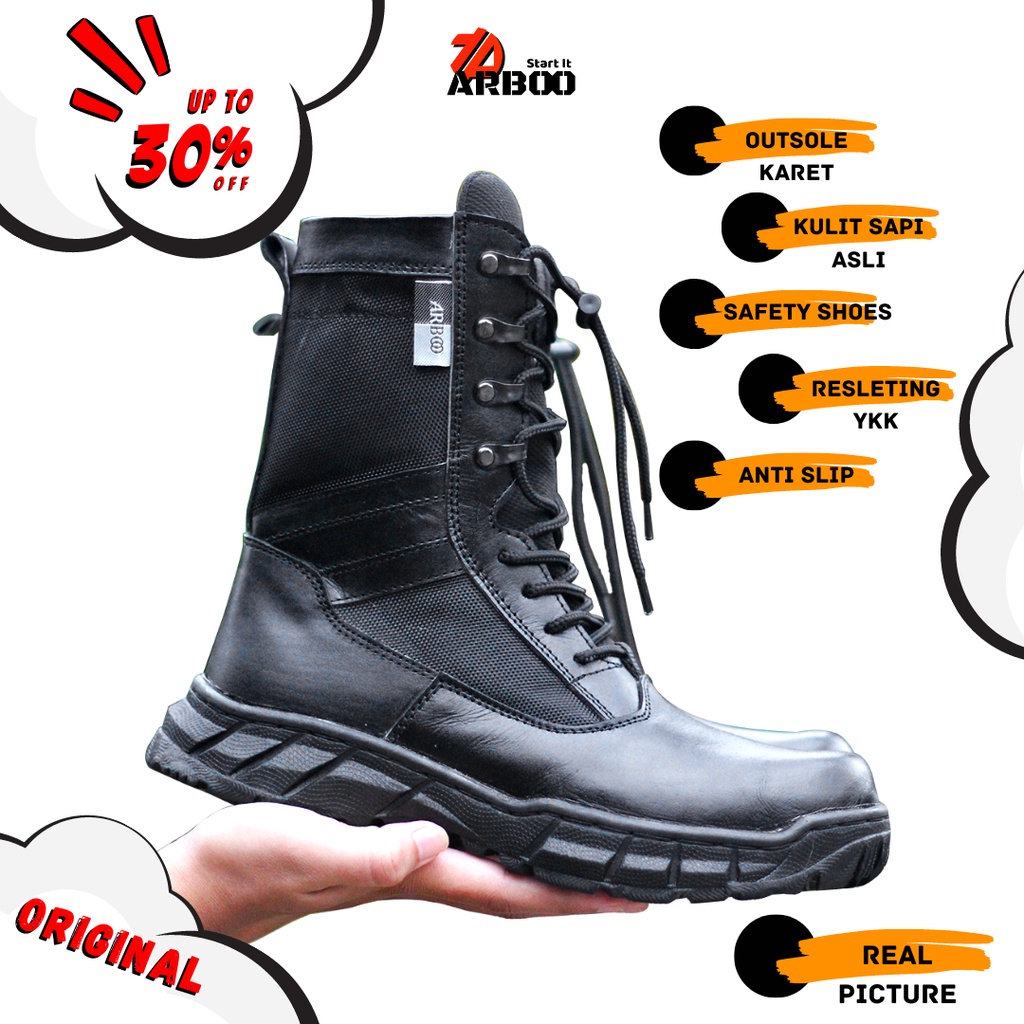 Sepatu Pdl kulit bukan boa JATAH POLRI TNI ARBOO B1 Series