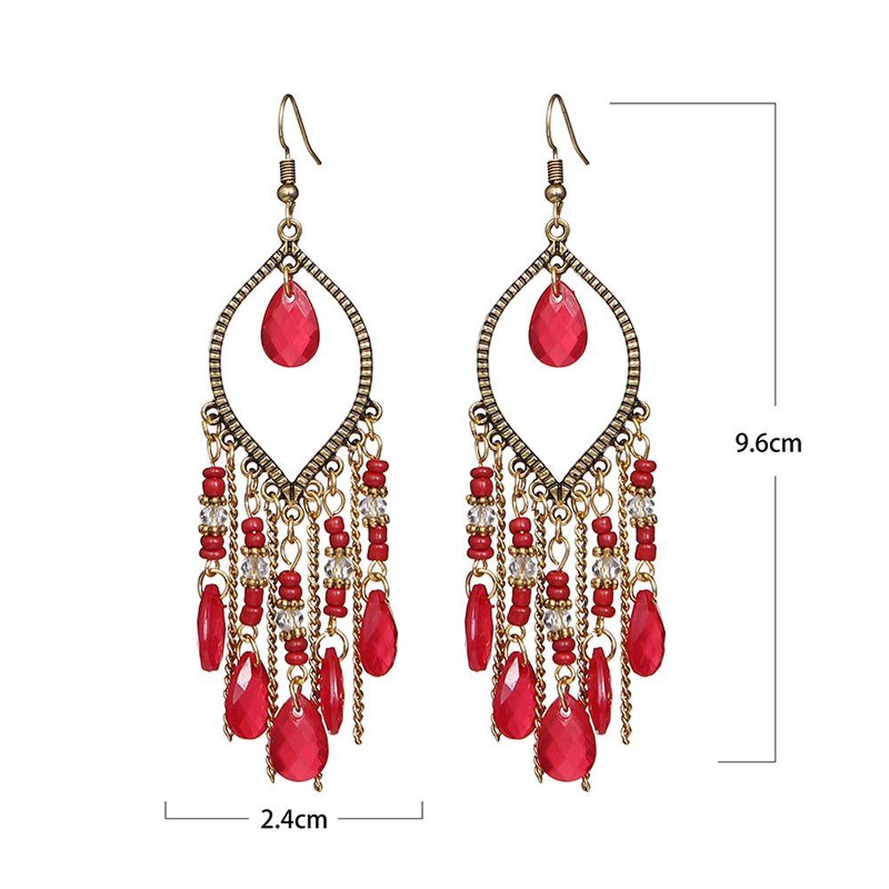 Mxbeauty Anting Rumbai Panjang Kreatif Vintage Hadiah Perhiasan Aksesoris Ear Hook Gaya Etnik Wanita Drop Earrings