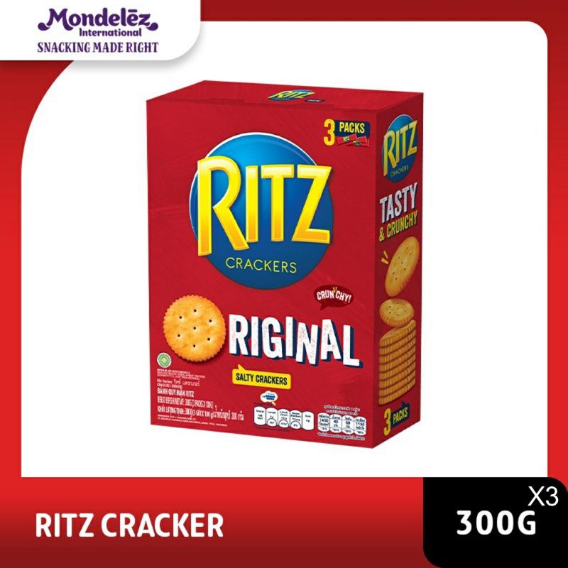 

Ritz Biskuit Original 300 Gram - Biskuit Gurih Dan Renyah Favorit Keluarga - Triple ( 3 Pcs)