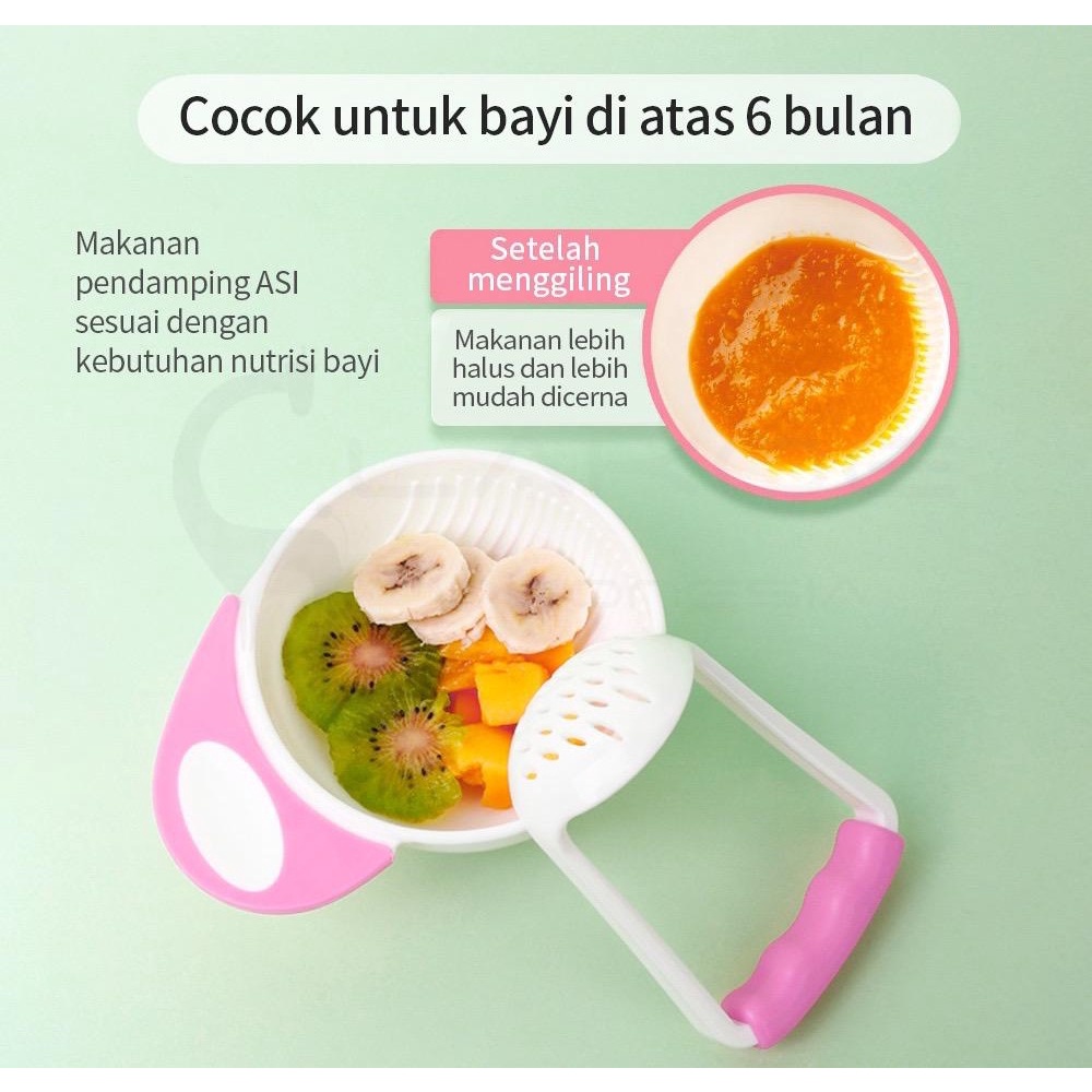 Baby Food Maker - Grinding Bowl - Mangkok MPASI - Baby Safe Food Masher Bowl - Alat Pembuat Makanan Bayi Anak