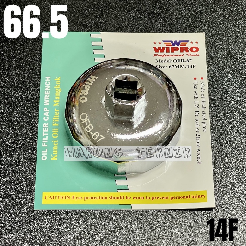 WIPRO OIL FILTER WRENCH BOWL TYPE KUNCI OLI FILTER MANGKOK 66.5 - 67 MM