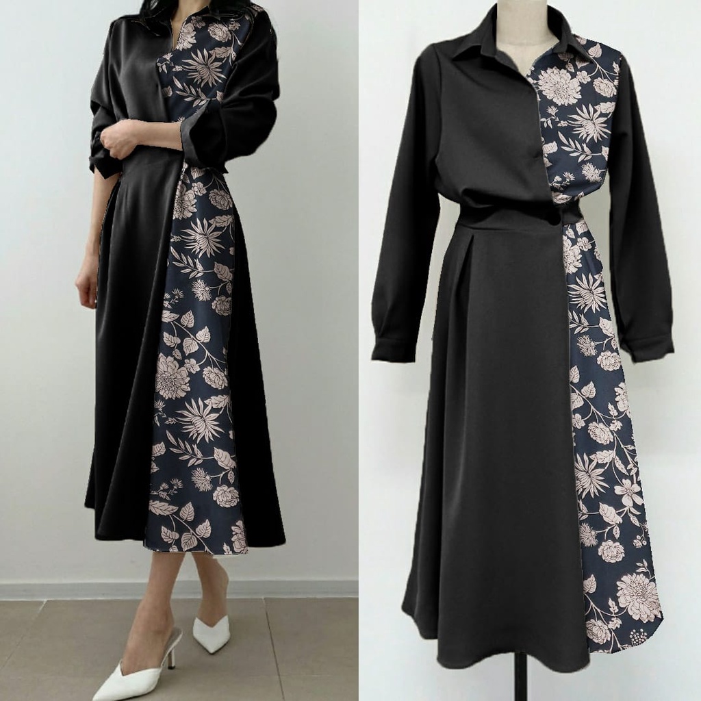 [HNFK] Dress Nakila / Dress Korean Style / Pakaian Wanita Dress / Longdress Casual / Dress Wanita / Dress Modern