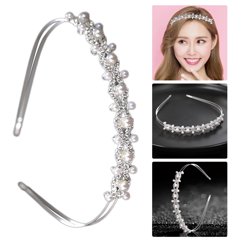 Mutiara Berlian Imitasi Hiasan Kepala Bridal Headpieces Pearl Wedding Headband Bridal Hairband Untuk Pengantin Wanita Bridesmaids